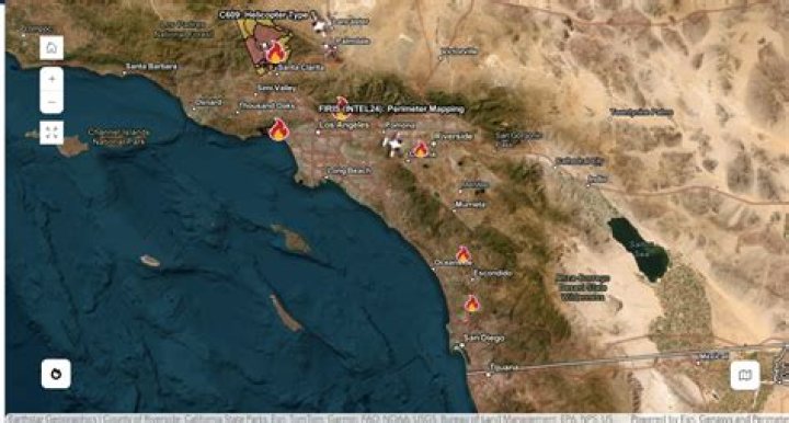 How big is the fire in California
