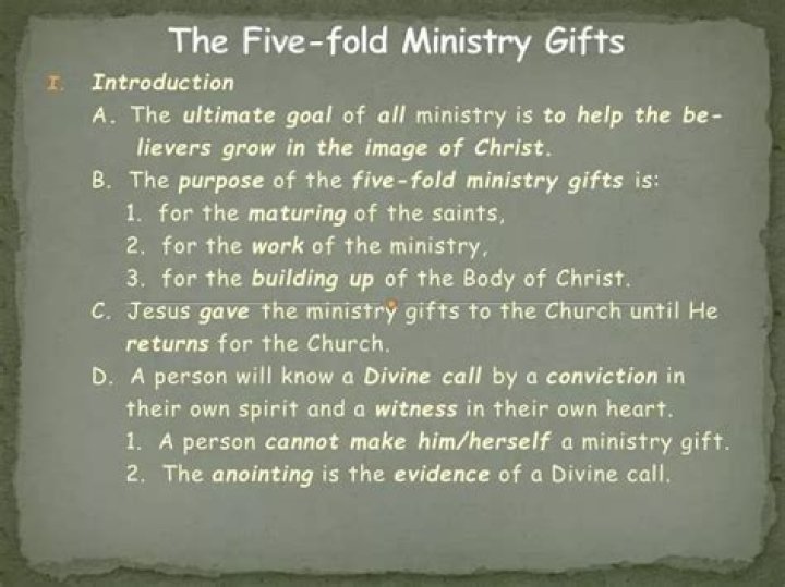 What are the 5 ministry gifts