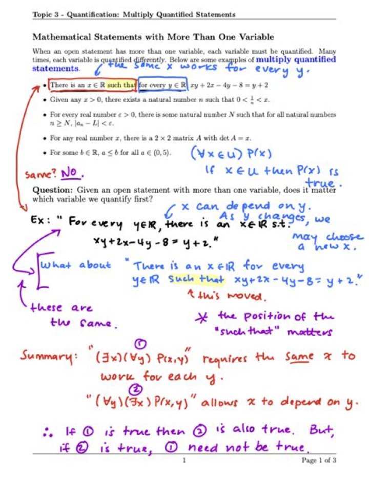 What is a quantified statement