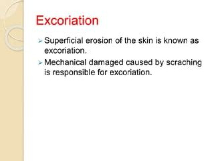 What is excoriation in biology