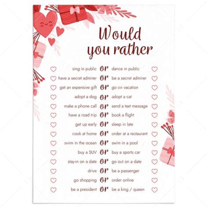 Would you rather questions dating